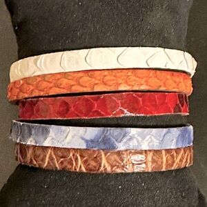 Rustic Cuff .25 Python and Croc Set of 5